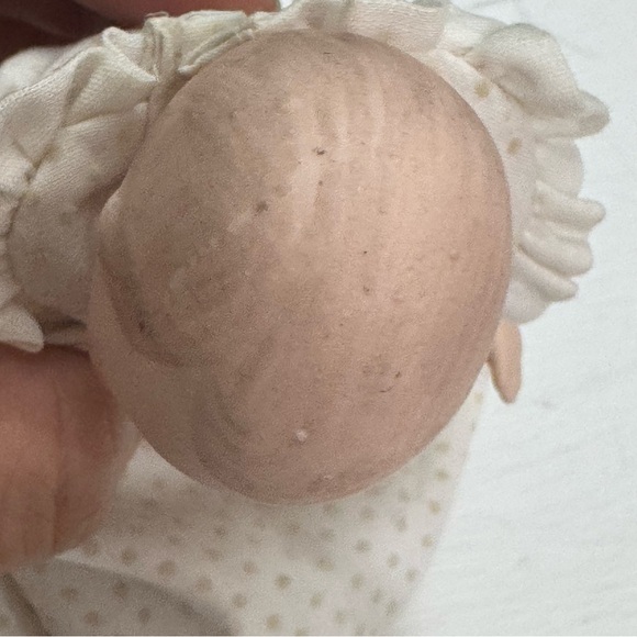 Vintage Jointed Bisque Baby Doll with Handmade Bonnet and Clothes Made in Taiwan - Picture 3 of 14